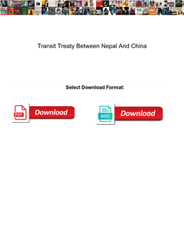 Transit Treaty Between Nepal and China