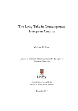 The Long Take in Contemporary European Cinema