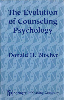 Evolution of Counseling Psychology Donald H