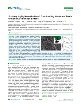 Ultralong Sb2se3 Nanowire-Based Free-Standing Membrane Anode