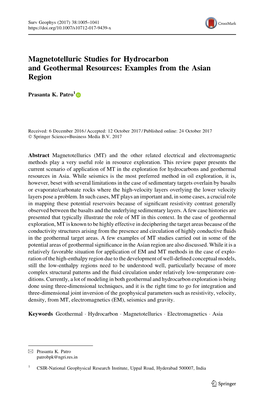 Magnetotelluric Studies for Hydrocarbon and Geothermal Resources: Examples from the Asian Region