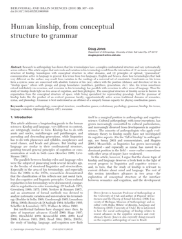 Human Kinship, from Conceptual Structure to Grammar