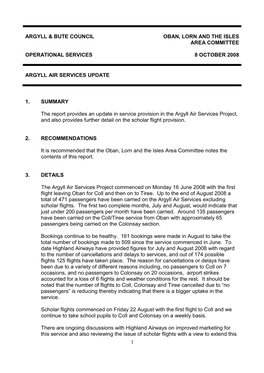 1 Argyll & Bute Council Oban, Lorn and the Isles Area