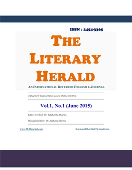 2454-3365 the Literary Herald an International Refereed English E