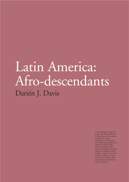 Latin America: Afro-Descendants Darién J