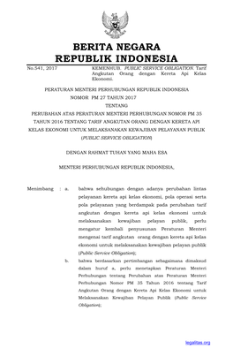 BERITA NEGARA REPUBLIK INDONESIA No.541, 2017 KEMENHUB