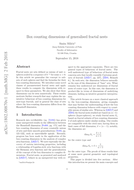 Box Counting Dimensions of Generalised Fractal Nests