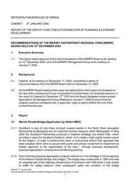 Metropolitan Borough of Wirral Cabinet: 8 January