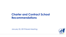 Charter and Contract School Recommendations