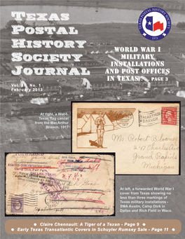 Texas Postal History Society Journal, Vol