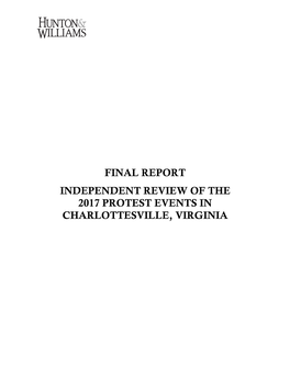 Independent Review of the 2017 Protest Events in Charlottesville, Virginia