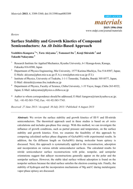 Surface Stability and Growth Kinetics of Compound Semiconductors: an Ab Initio-Based Approach