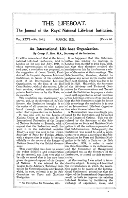 THE LIFEBOAT. the Journal of the Royal National Life-Boat Institution