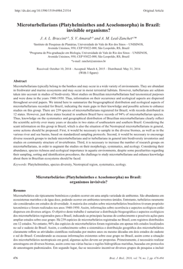 Microturbellarians (Platyhelminthes and Acoelomorpha) in Brazil: Invisible Organisms? J