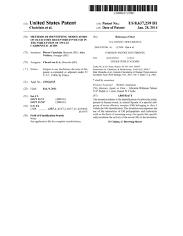 (12) United States Patent (10) Patent No.: US 8,637,259 B1 Chatelain Et Al