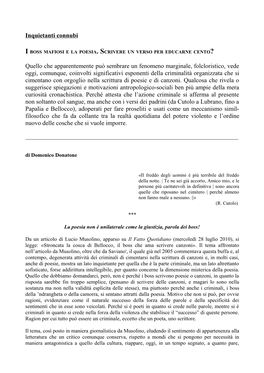 Da Un Articolo Di Lucio Musolino, Apparso Su Il Fatto Quotidiano