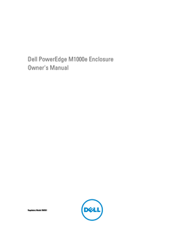 Dell Poweredge M1000e Enclosure Owner's Manual