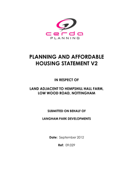 Planning and Affordable Housing Statement V2