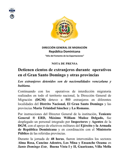 Detienen Cientos De Extranjeros Durante Operativos En El Gran Santo Domingo Y Otras Provincias Los Extranjeros Detenidos Son De Nacionalidades Venezolana Y Haitiana