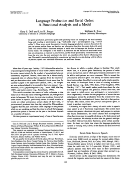 Language Production and Serial Order: a Functional Analysis and a Model