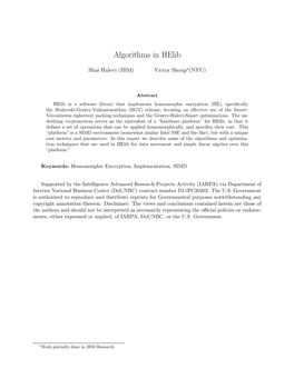 Algorithms in Helib