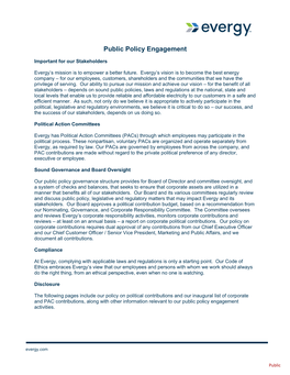 Public Policy Engagement