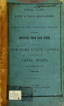 1841. Canal Laws