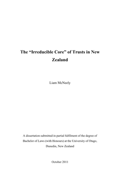The “Irreducible Core” of Trusts in New Zealand