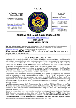Can You Read This Newsletter? If Not Please Let Us Know