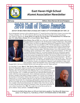 East Haven High School Alumni Association Newsletter