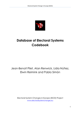 Database of Electoral Systems Codebook
