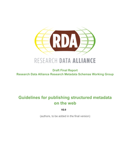 Guidelines for Publishing Structured Metadata on the Web