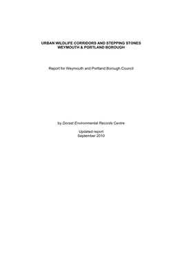 Weymouth & Portland Corridors and Stepping Stones Report