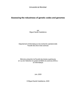 Assessing the Robustness of Genetic Codes and Genomes