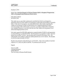 Cervical Pessary to Prevent Preterm Birth in Singleton Pregnancies with a Sonographically Measured Short Cervix