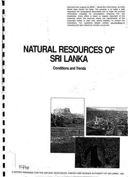 NATURAL RESOURCES of SRI LANKA Conditions and Trends