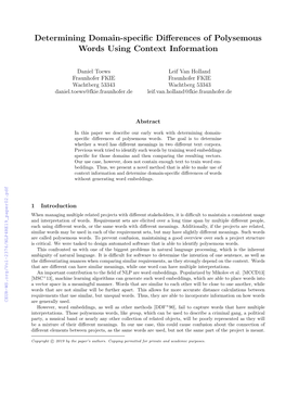 Determining Domain-Specific Differences of Polysemous Words