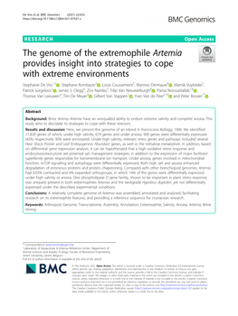 The Genome of the Extremophile Artemia Provides Insight Into