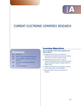 Current Electronic Commerce Research