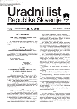 Uradni List Republike Slovenije Internet: E-Pošta: Info@Uradni-List.Si