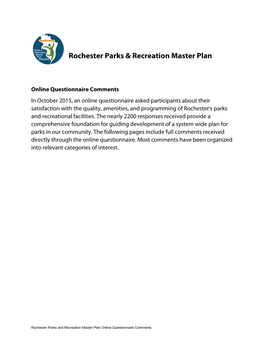 Rochester Parks & Recreation Master Plan