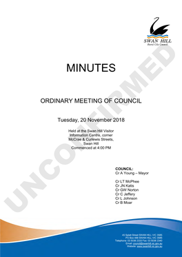 Minutes of Ordinary Meeting