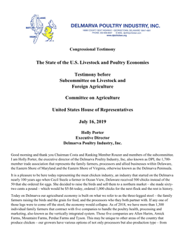 The State of the US Livestock and Poultry Economies