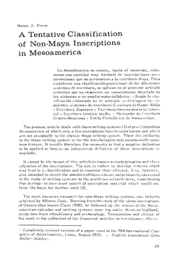 A Tentative Classification of Non-Maya Inscriptions in Mesoamerica''