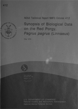 Synopsis of Biological Data on the Red Porgy, Pagrus Pagrus (Linnaeus)