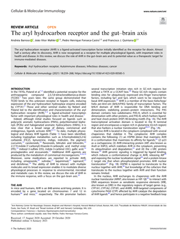 The Aryl Hydrocarbon Receptor and the Gutâ€“Brain Axis