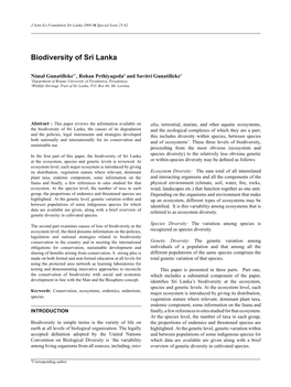 Biodiversity of Sri Lanka