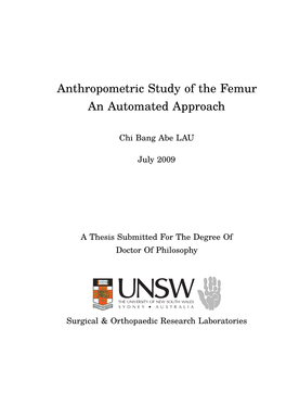 Anthropometric Study of the Femur an Automated Approach