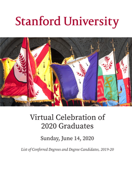 Virtual Celebration of 2020 Graduates Sunday, June 14, 2020
