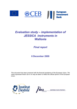 Evaluation Study – Implementation of JESSICA Instruments in Wallonia